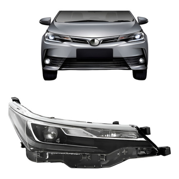 Farol Corolla Altis 2018 A 2019 Com Motor Projetor E Led