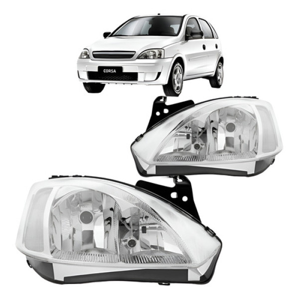 Farol Chevrolet Corsa Montana 2003 Á 2007 Cromado Manual Ty