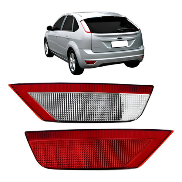 Par Lanterna Focus 2009 2010 2011 2012 2013 Hatch Parachoque Ambos Lados Vermelho