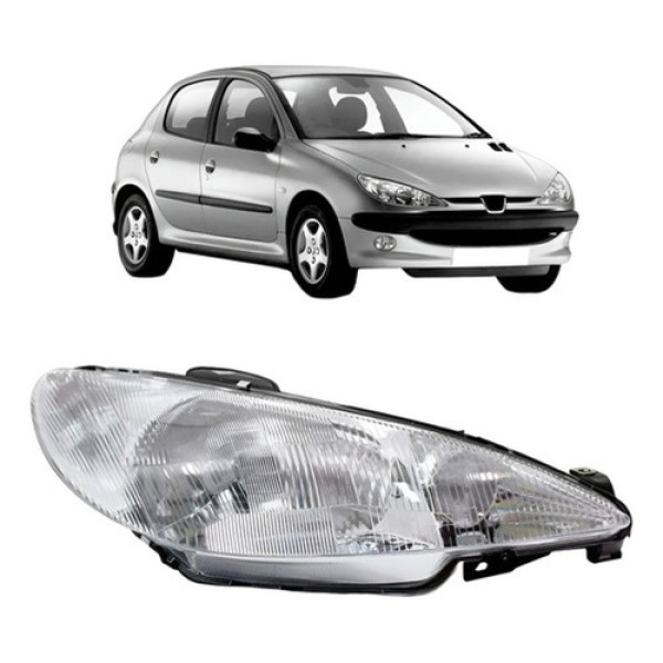 Farol Para Peugeot 206 99 2000 01 02 2003 Raiado C/garantia