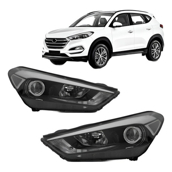 Par Farol Tucson 2017 18 19 20 21 2022 Eletrico Com Motor