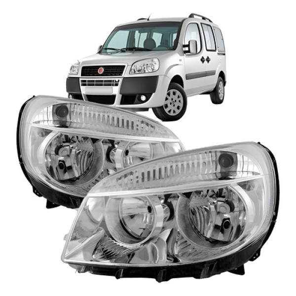 Farol Doblo 2009 2010 A 2013 Manual E Eletrico Cromado