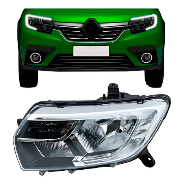 Farol Logan Sandero 2020 2021 Manual Com Led