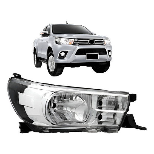 Farol Hilux Srv 2016 A 2017 Elétrico Com Motor Sem Led Direito/passageiro