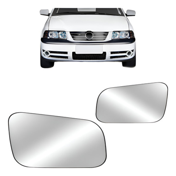 Par Lente Espelho Retrovisor Gol G3 1999 00 01 02 2003 Prata