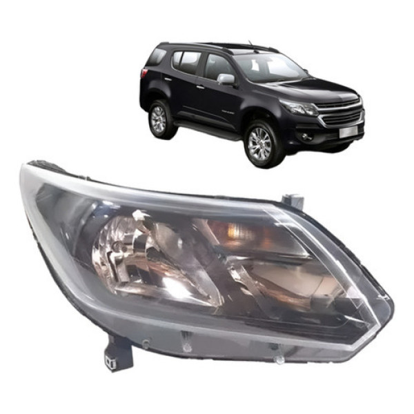 Farol S10 Trailblazer 2017/ Manual C/ Friso Preto S/ Led