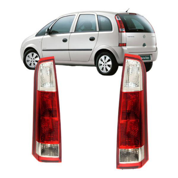 Par Lanterna Meriva 2002 A 2012 Vermelha Cristal