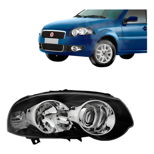 Farol Palio 10/12 Siena 2008/10 Preto Anel Cromado Promoçã