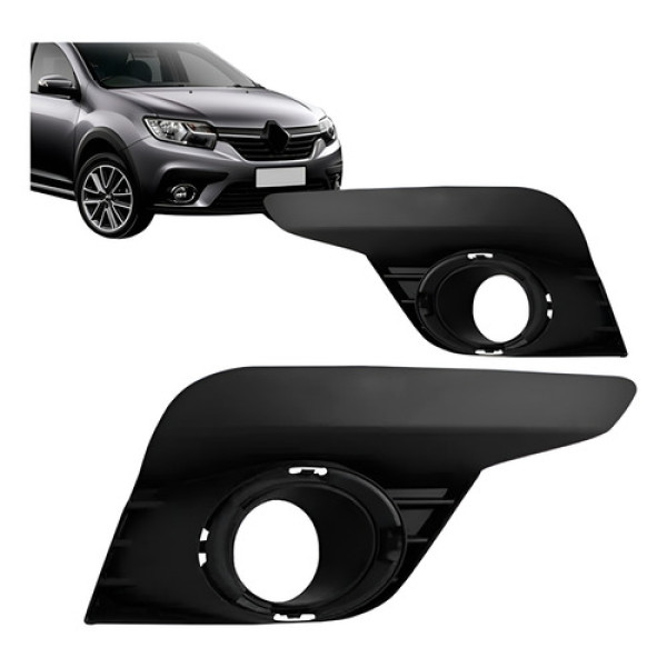 Par Moldura Do Farol De Milha Sandero Com Furo 2020 21 2022
