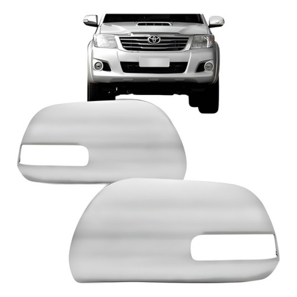 Par Capa Retrovisor Hilux 2013 14 15  2016 Cromado C/ Furo