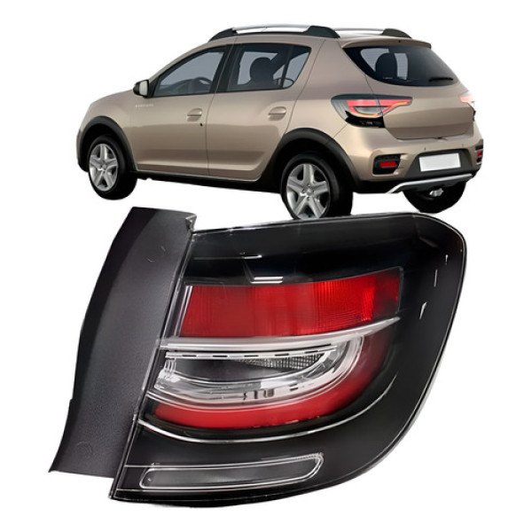 Lanterna Traseira Sandero Stepway 2020 A 2024 Canto Fume Led