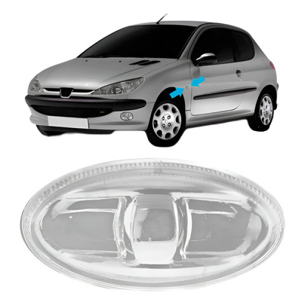 Pisca Seta Paralama Para Peugeot 206 Ano 04/11 Cristal Ld/le