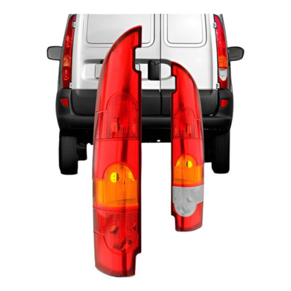 Par Lanterna Traseira Kangoo Furgão 2003 A 2012 Bicolor