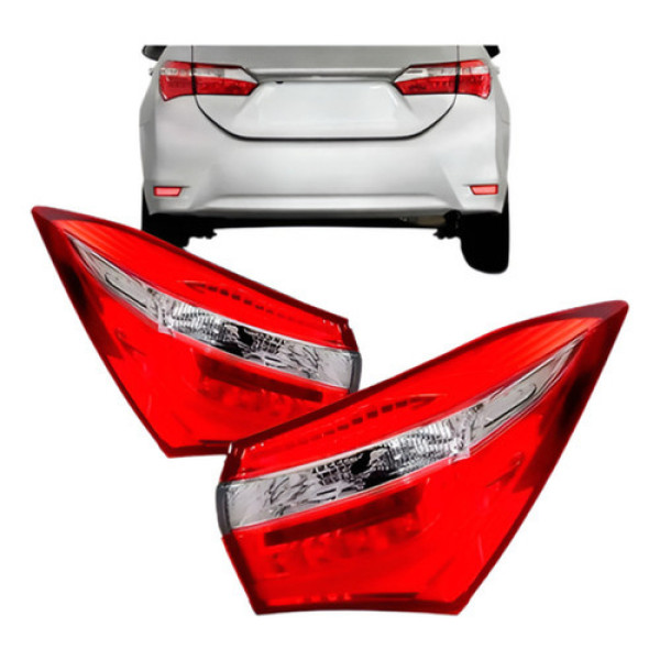 Par Lanterna Traseira Canto Com Led Corolla 2014 15 16 2017