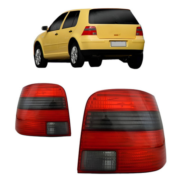 Par Lanterna Traseira Golf 1998 1999 2001 2002 A 2006 Fumê Ambos Lados Cristal