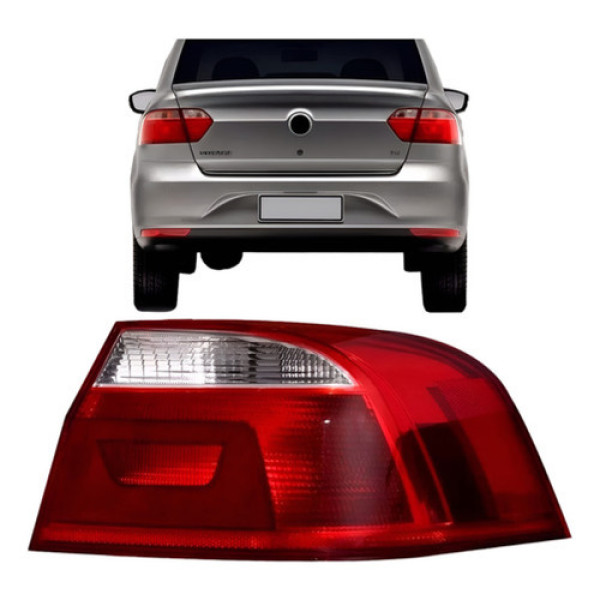 Lanterna Traseira Voyage 2013 A 2016 Bicolor Borda Cromada