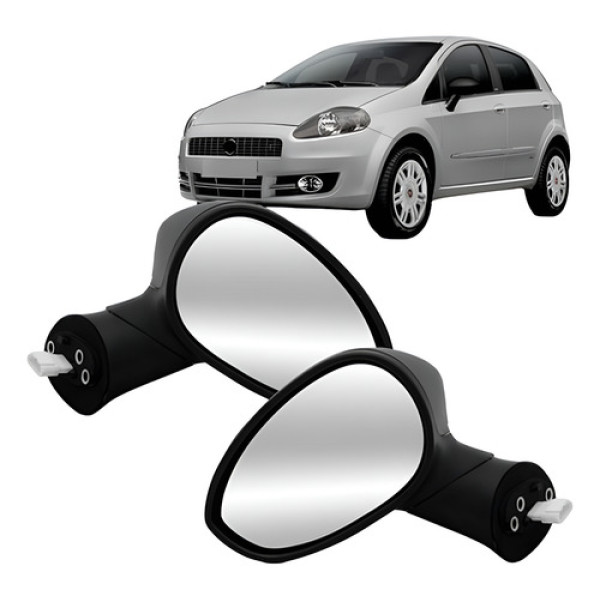 Par Retrovisor Punto 2007 A 2012 Eletrico Cabeça Grande