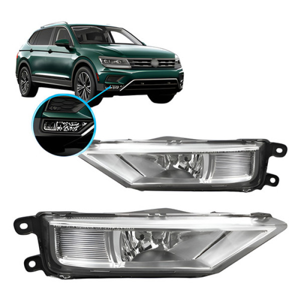 Par Farol Milha Tiguan Allspace 2018 2019 2020 2021 Cromado