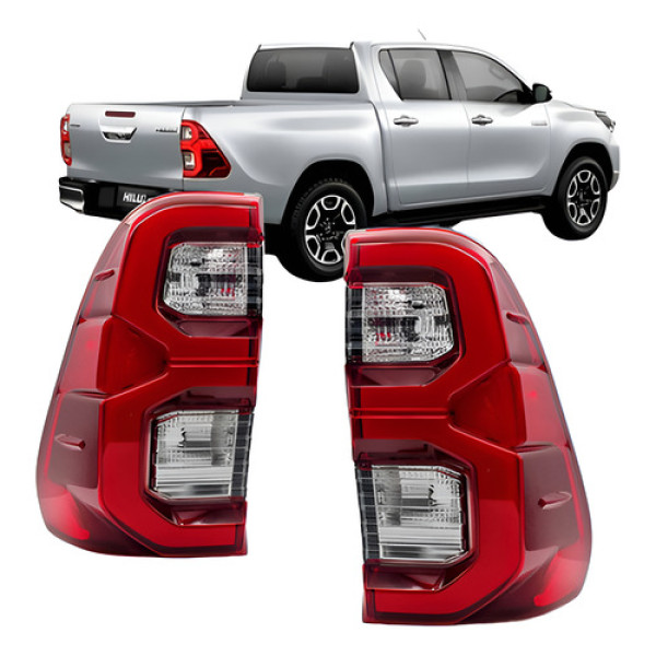 Par Lanterna Traseira Hilux Pick-up 2021 2022 Com Led