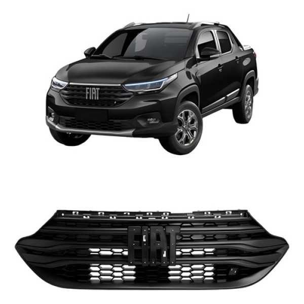Grade Radiador Para Fiat Strada 2020 2021 2022 2023 2024 Preto