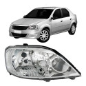 Farol Logan 2011 2012 2013 Cromado Manual