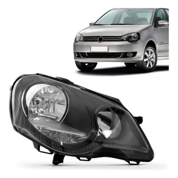 Farol Polo 2007 08 09 10 11 2012 Manual Máscara Negra