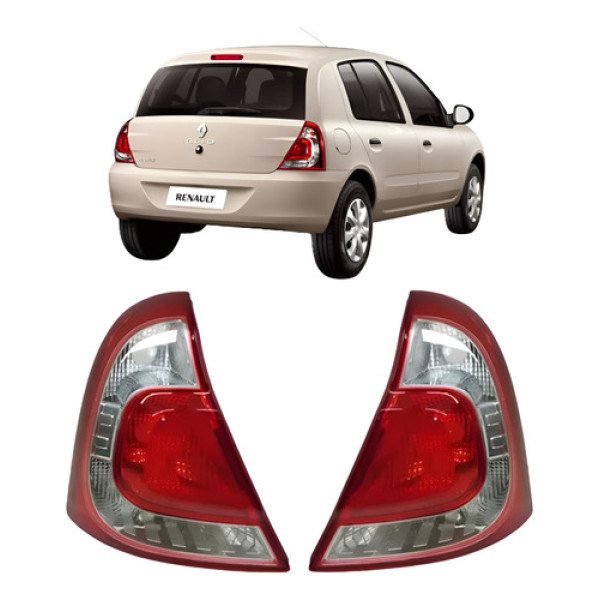Par De Lanterna Traseira Clio 2012 2013 2014 2015 2016 Ambos Lados Bicolor