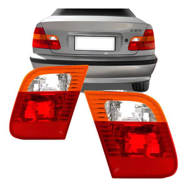 Par Lanterna Traseira Bmw Serie 3 02 03 04 05 Tampa Tricolor Vermelho