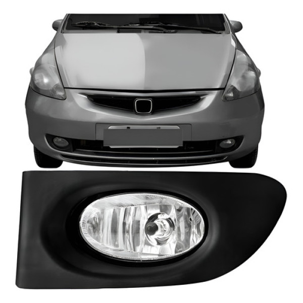 Farol Milha Auxiliar Fit 2003 2004 2005 2006 Com Grade