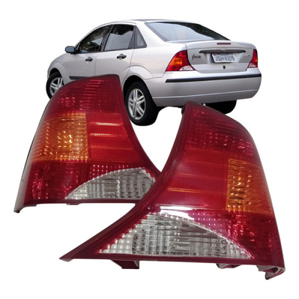 Par Lanterna Traseira Ford Focus Sedan 1998 A 2008 Depo Ambos Lados Tricolor