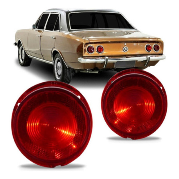 Jogo Lente Sinaleira Traseira Opala 1970/1979 S/ Ré Plásti