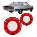 Jogo Lente Sinaleira Traseira Opala 1970/1979 C/ré Plástic Bicolor Par