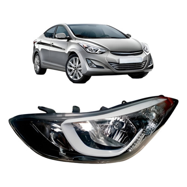 Farol Elantra 2015 A 2016 Eletrico Com Motor Esquerdo/motorista