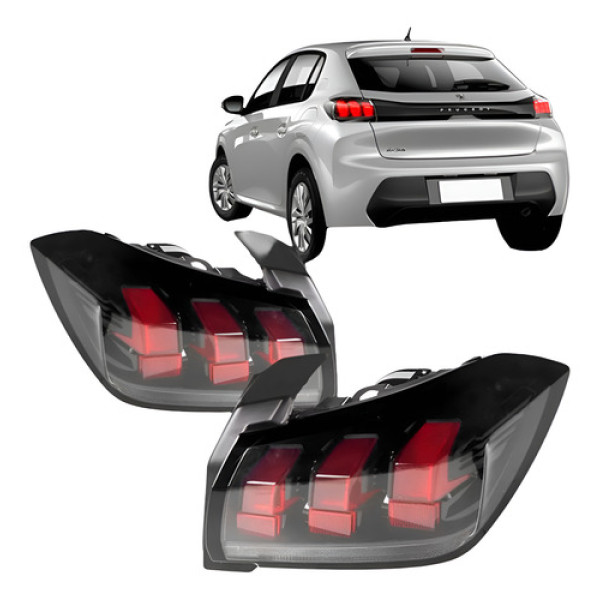 Par Lanterna Para Peugeot 208 2020 2021 2022 2023