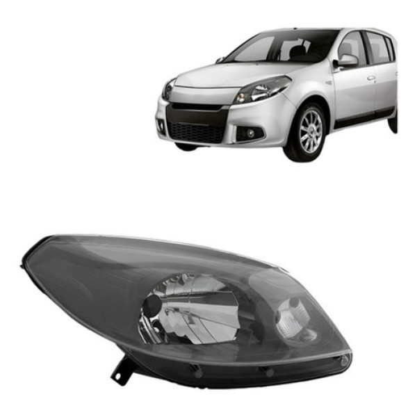 Farol Sandero 2012 2013 2014 Manual Máscara Cinza C/garantia