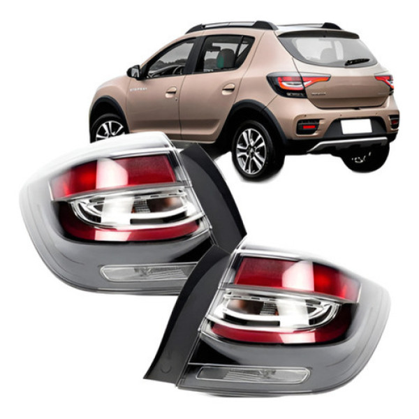 Par Lanterna Traseira Sandero Stepway Fume 2020 A 2022