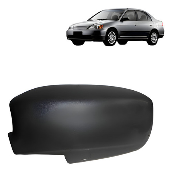 Capa Retrovisor Civic 2001 02 03 04 05 2006 Preto Sem Furo