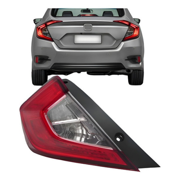 Lanterna Traseira Canto Civic 2017 A 2021 Americano Com Led