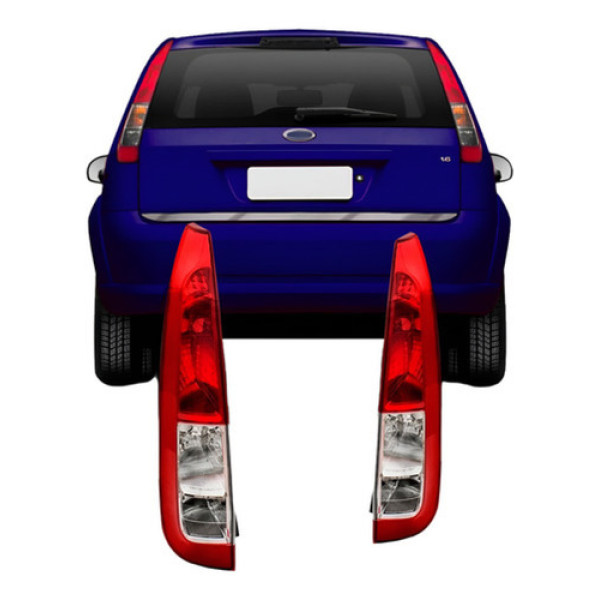 Par Lanterna Traseira Fiesta Hatch 2008 A 2009 Bicolor