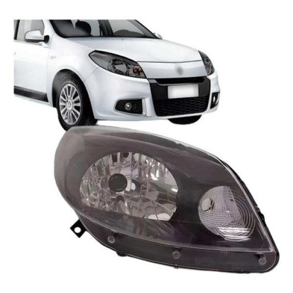 Farol Sandero 2011 2012 2013 2014 Mascara Cinza