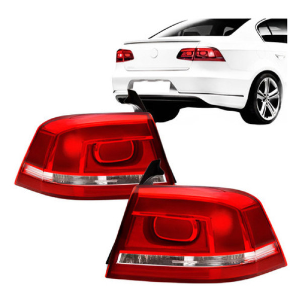 Par Lanterna Traseira Passat 2011 A 2014 Canto Vermelho
