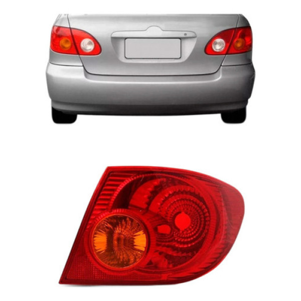 Sinaleira Traseira Corolla 2003 A 2007 Vermelha Ambar