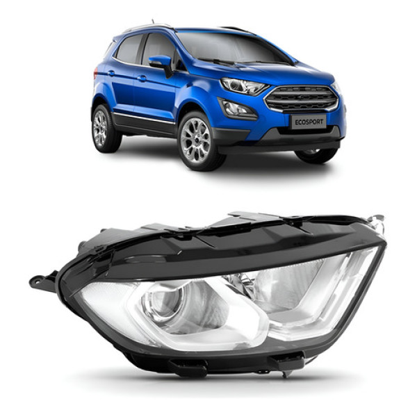 Farol Ecosport 2018 2019 2020 Manual Com Led Direito/passageiro