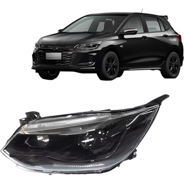 Farol Onix 20 A 2024 Negro Manual Com Projetor Tyc Esquerdo