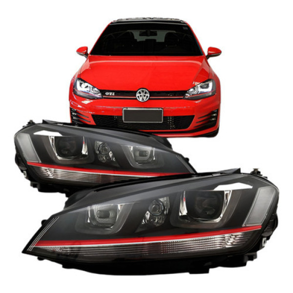 Par Farol Golf Gti 2014 15 2016 2017 2018 Led Mascara Negra