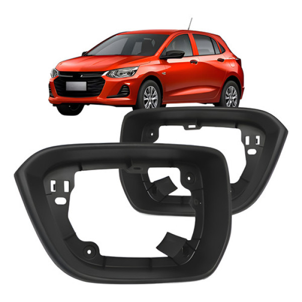 Par Aro Retrovisor Onix Hatch Sedan Plus 2020 2021 2022 2023 Preto