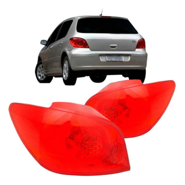 Par Lanterna Traseira Para Peugeot 307 07 08 A 11 12 Hatch