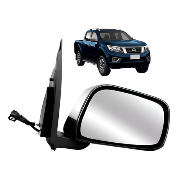 Retrovisor Frontier 2017 2018 2019 Eletrico Capa Cromada