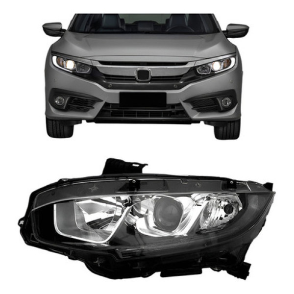 Farol Civic 2017 18 19 20 2021 Manual Com Projetor Com Led