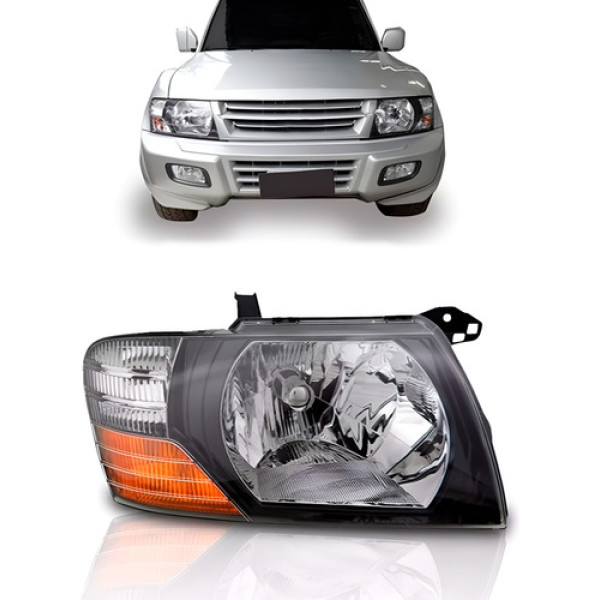 Farol Pajero Full 2001 A 2002 Mascara Negra Direito/passageiro